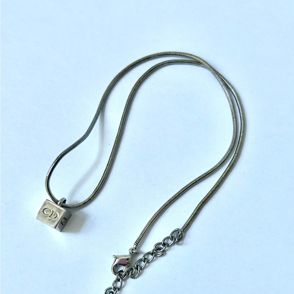 Dior Cube Logo Pendant Necklace